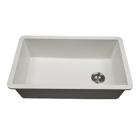 Msi White Single Bowl 31in X 19in Quartz Undermount  Kitchen Sink ZOR-QTZ-SBSNK-0105
